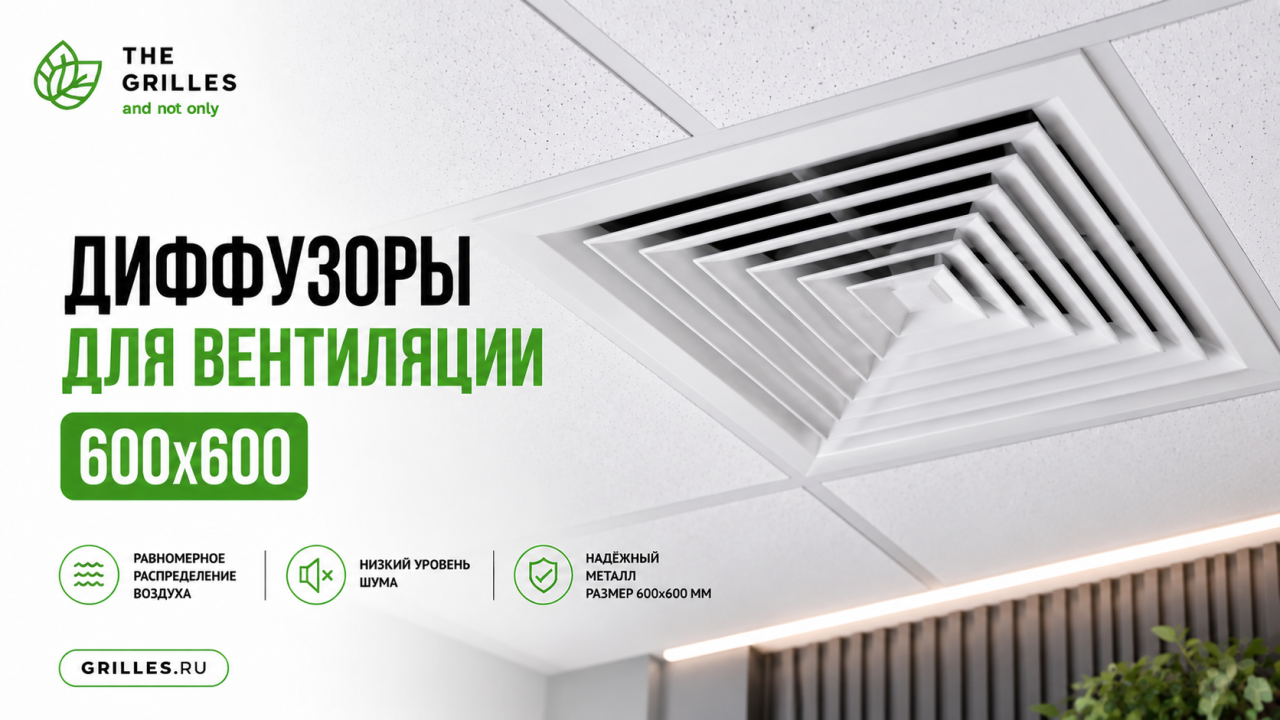Диффузоры для вентиляции 600х600 (для потолков Армстронг)